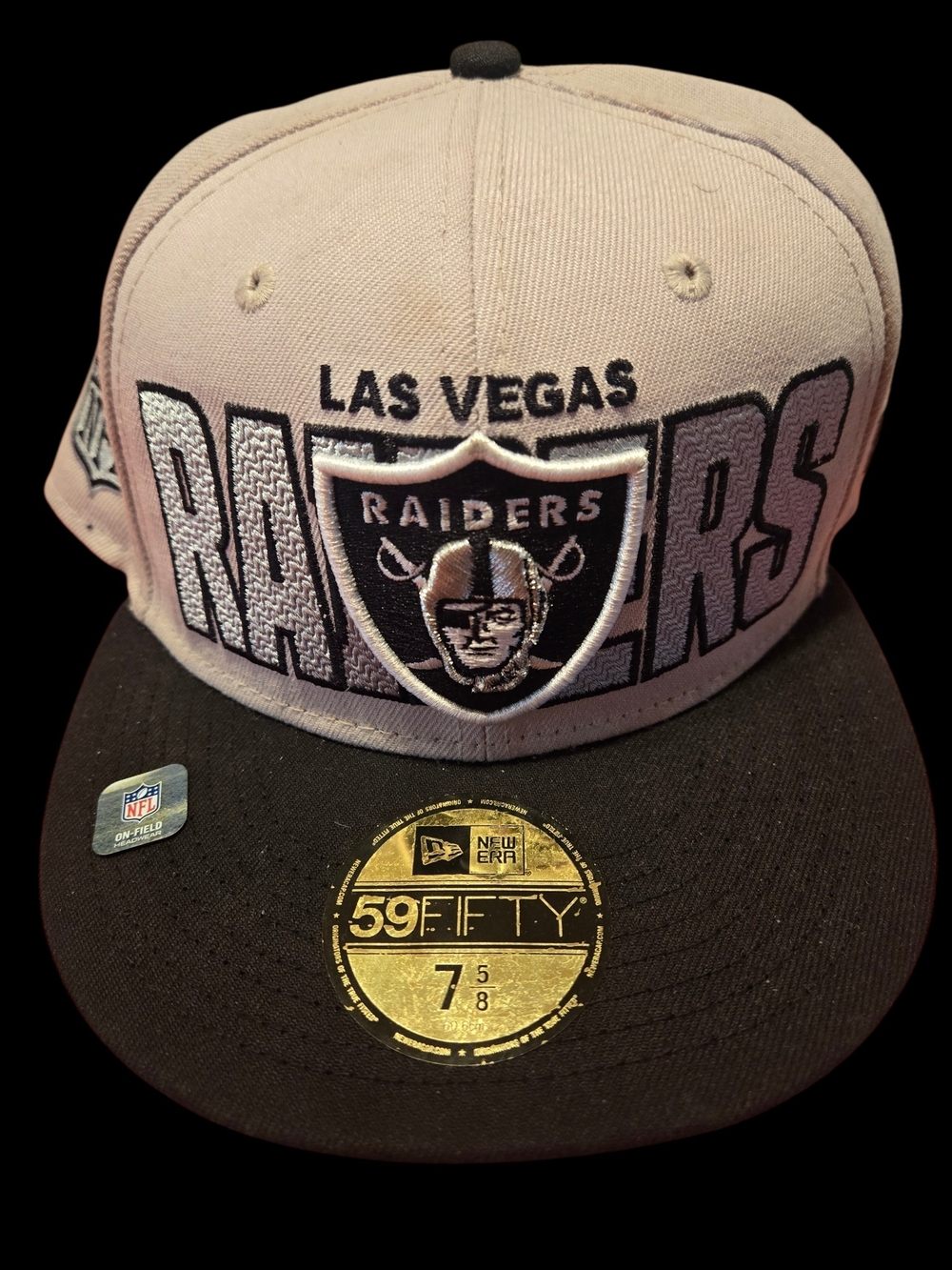 New Era Las Vegas Raiders Gray and Black 59FIFTY Fitted Hat